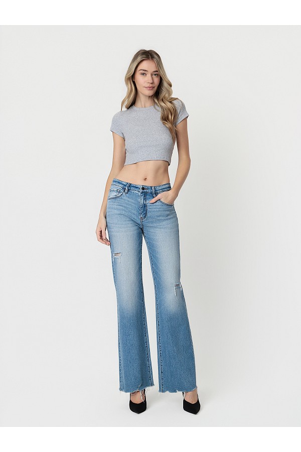 HIGH RISE DISTRESSED HEM VINTAGE FL...